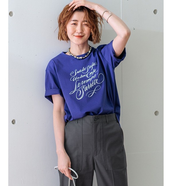 井波麻里衣さんコラボ】カリグラフィー プリント Tシャツ|23区(ニジュウサンク)の通販｜アイルミネ