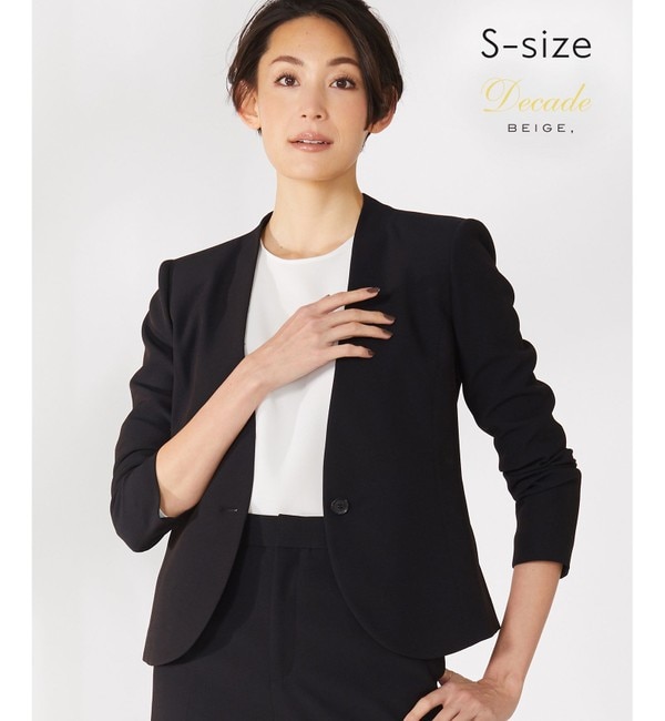 S-size】LUIZA / ノーカラージャケット|BEIGE,(ベイジ，)の通販