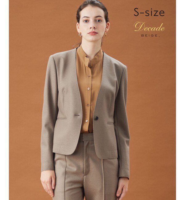 S-size】CORBY / ノーカラージャケット|BEIGE,(ベイジ，)の通販