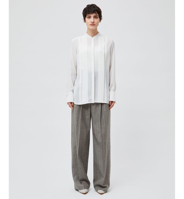 洗える】STOW / フロントタックブラウス|BEIGE,(ベイジ，)の通販