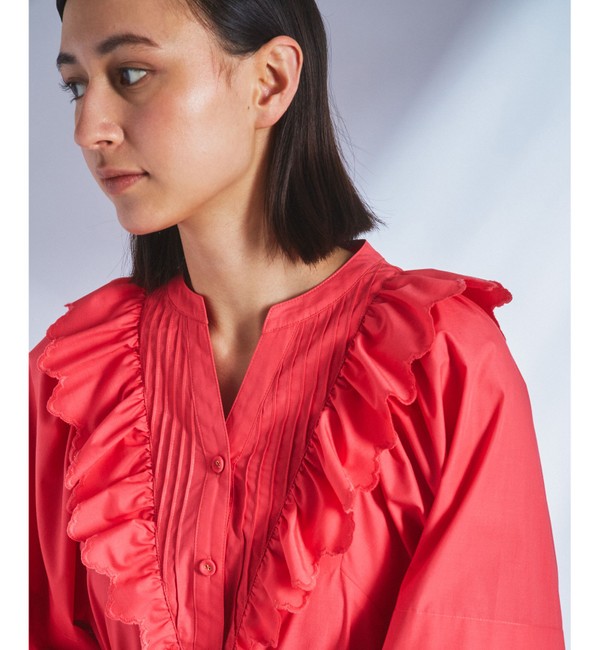 即納新作新品　22SS　グレースコンチネンタル　フリル刺繍タックドレス ロングワンピース/マキシワンピース