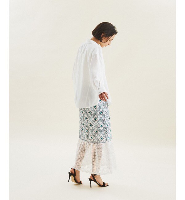 キカ刺繍ロングスカート|GRACE CONTINENTAL(グレースコンチネンタル)の通販｜アイルミネ