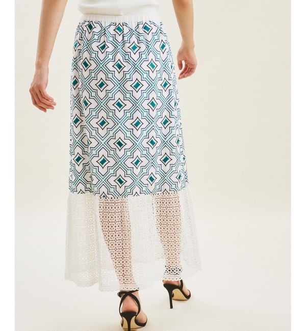 キカ刺繍ロングスカート|GRACE CONTINENTAL(グレースコンチネンタル)の 