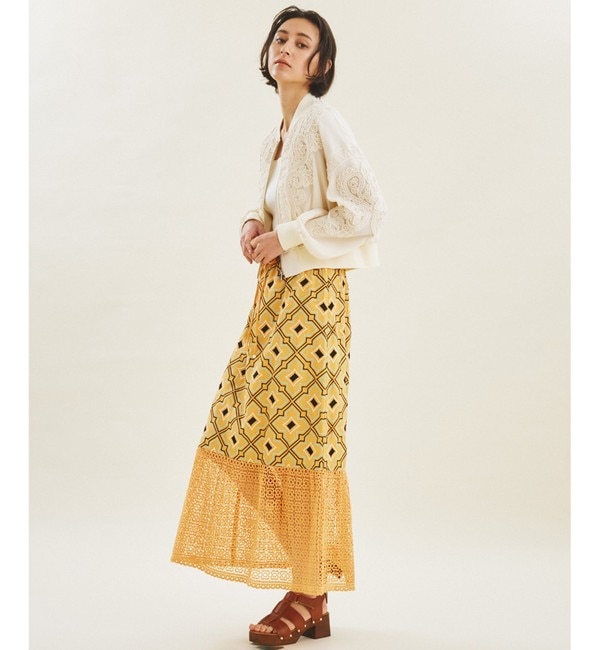 キカ刺繍ロングスカート|GRACE CONTINENTAL(グレースコンチネンタル)の