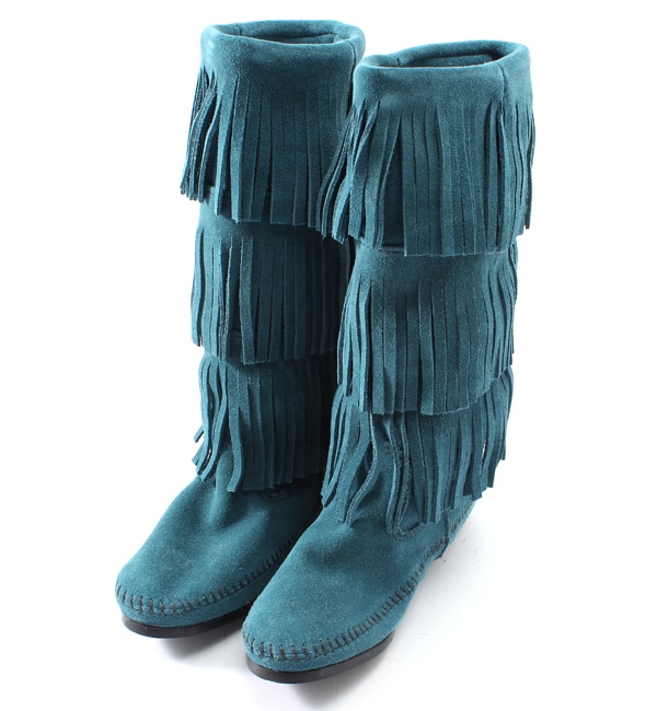 CALF HI 3-LAYER FRINGE BOOT