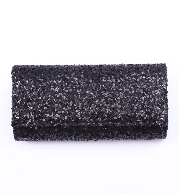 (LL ACCESSORIES)B501C SPANGLE CLUTCH BAG W/CHAIN