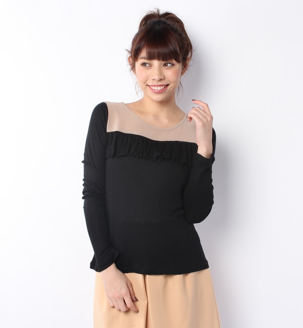 LCTT-13180 YORK CHIFFON RUFFLE L/S-T