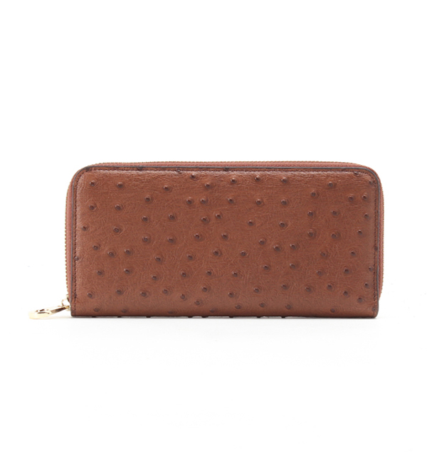 MCQB005 OSTRICH STAMP ZIP WALLET