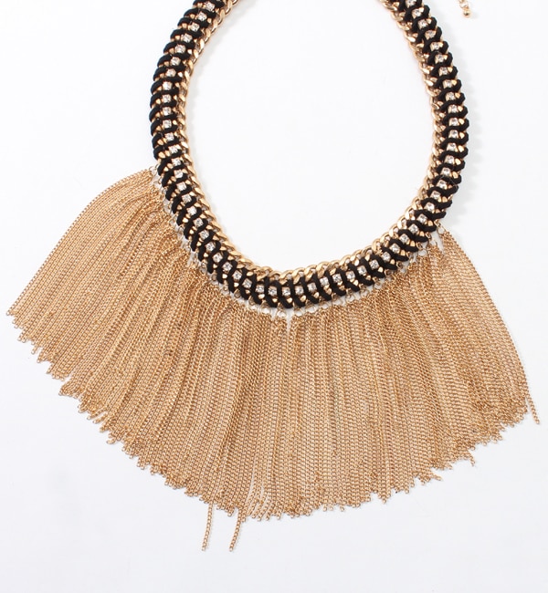 (LL ACCESSORIES) 3SY008 FRINGE/CHAIN NECKLACE