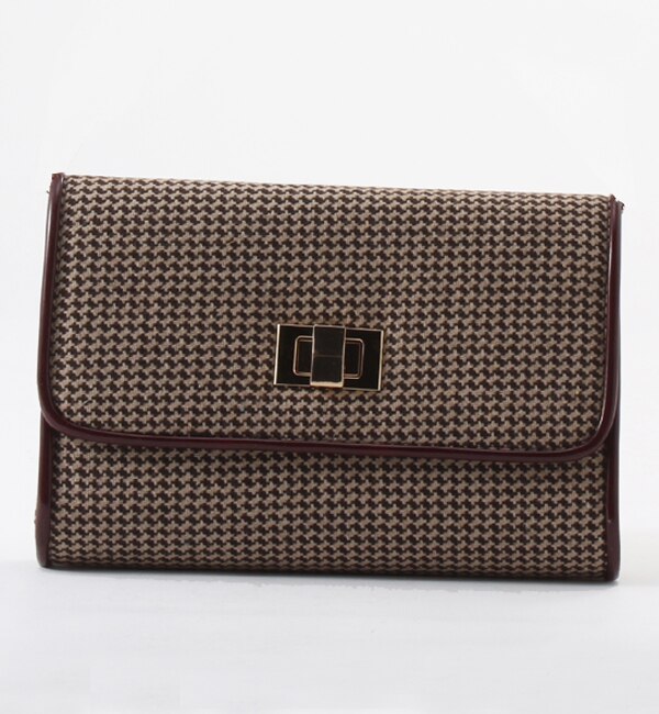 (LL ACCESSORIES) B1027E HOUNDS TOOTH CLUTCH BAG