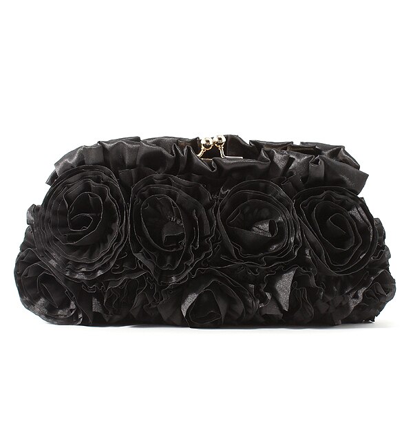 THB-5093A ROSE CLUTCH BAG W/CHAIN