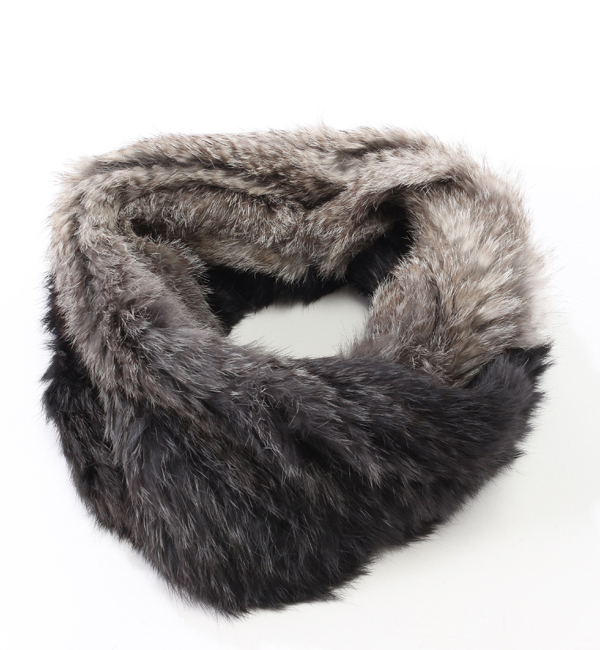LR-12202 GRADATION RABBIT KNITTED SNOOD