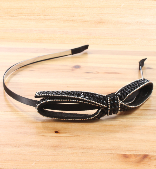 (LL ACCESSORIES) SC628 RHINE STONE BOW NARROW KATY