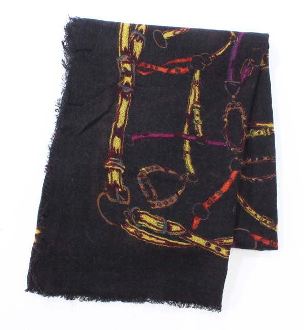 (H CANNA)WJ-329 WOOL PRINTED SHAWL