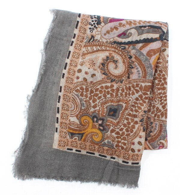 (H.CANNA)WJ-326 WOOL PRINTED SHAWL