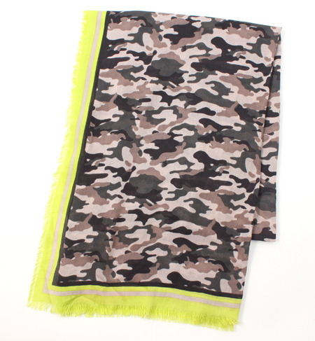 (CODELLO) 32093705 VISCOSE CAMO NEON BORDER SCARF