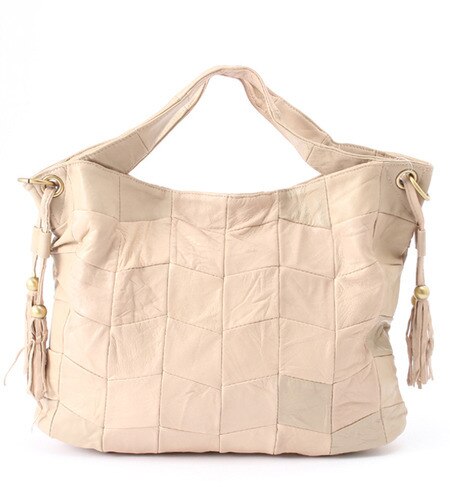 R0407 LEATHER TOTE WITH TUSSEL
