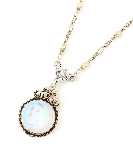 (SWEET ROMANCE) N1071 MOON FACE NECKLACE