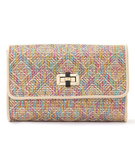(LL ACCESSORIES) B1027F MIX JACQUARD CLUCH BAG