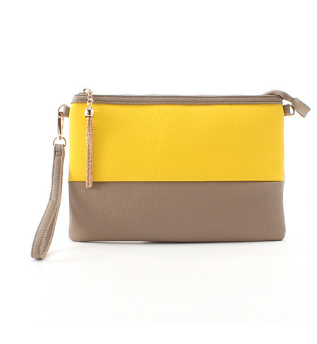 【店頭人気】LA20711 BI-COLOR CLUTCH BAG W/CHAIN