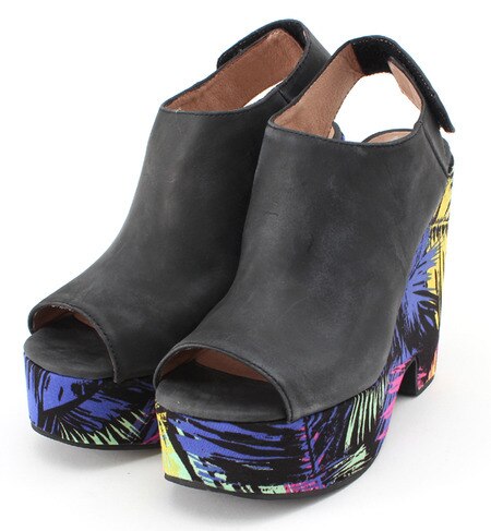 (JEFFREY CAMPBELL FOR ROSE BUD) HA:F1358 PRINTED SOLE PLATFORM SANDAL