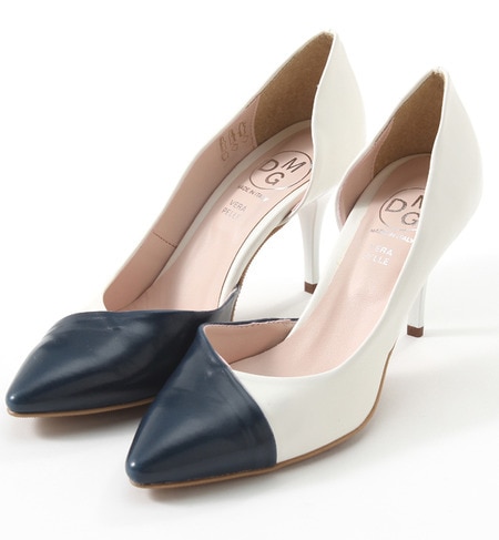 (DMG)1483 BICOLOR MED HEEL PUMPS