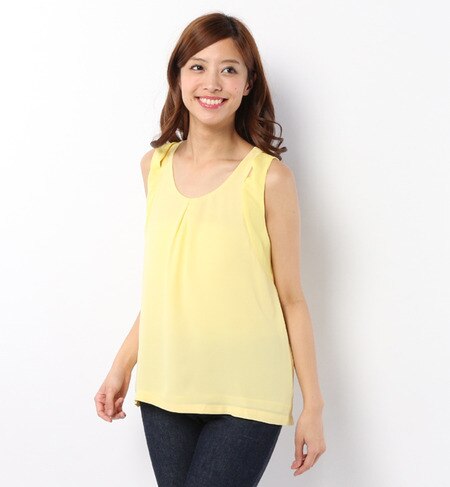 LBL-14135 SLEEVE-LESS LAYERED BLOUSE