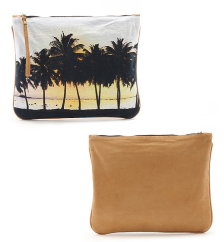 【店頭人気】(FRONTROW LIVING) CANVAS/LEATHER PRINT CLUTCH