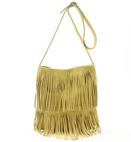 (NARDELLI)1600 CAMOSCIO FRINGE SHOULDER BAG