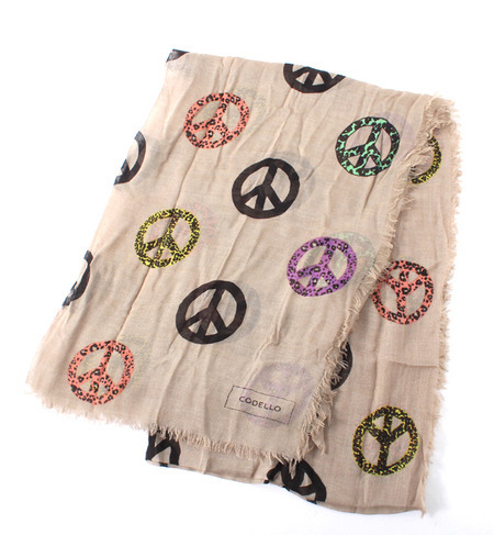 (CODELLO)41026701 PEACE SIGNS SCARF