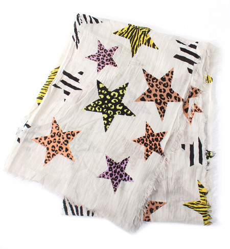 (CODELLO)41024709 ANIMAL PRINTE STARS SCARF