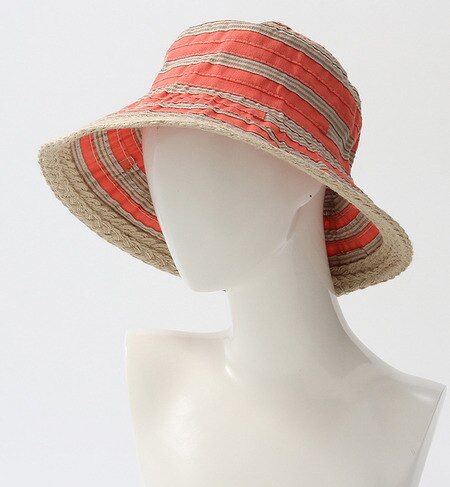 (BETTINA)16435 JUTE PIPING STRIPE HAT