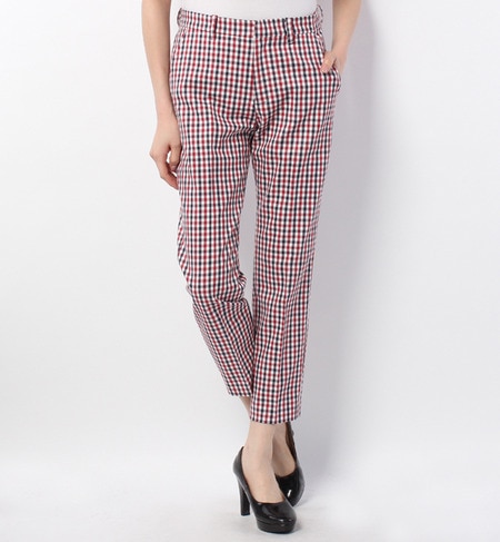 S-LPT-14107 GINGHAM CHECK TAPERED PANTS