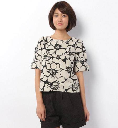 LBL-14129 FLOWER PT H/S P/O BLOUSE