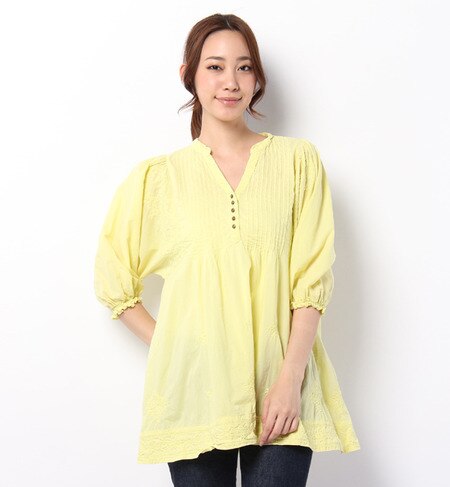 LBL-14103 STAND/C PEASANT TUNIC BLOUSE