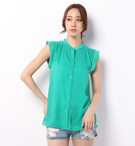 LBL-14107 STAND/C SLEEVELESS BLOUSE