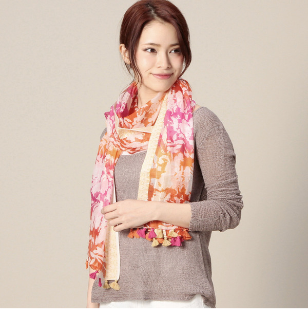 (S.K SIGNATURE)13191644 SILK/CTTN/LUR PATCH PRINT SCARF