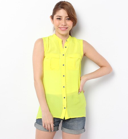 LBL-14110 STAND/C SLEEVELESS BLOUSE