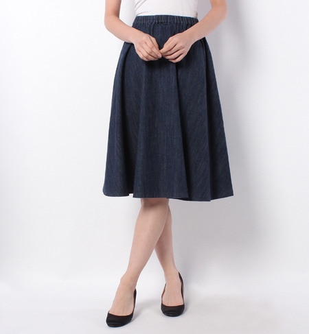 LSK-14126 W/ELASTIC MID-CALF SKIRT