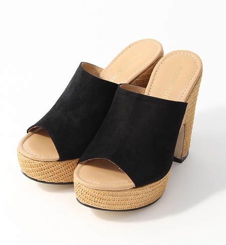 BH03-1 SUEDE PAFFIA/C FLATFORM SANDAL