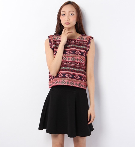 LBL-14144 ROUND/N P/O SHORT BLOUSE