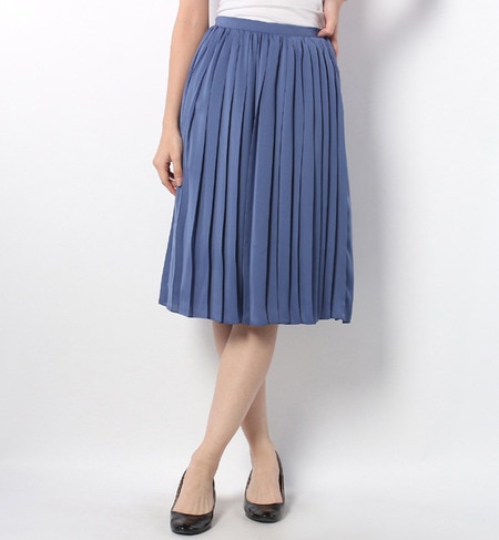 LSK-14133 PLEATED MID-CALF SKIRT