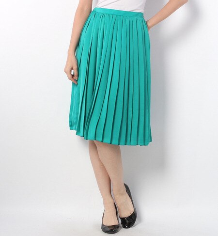 LSK-14133 PLEATED MID-CALF SKIRT