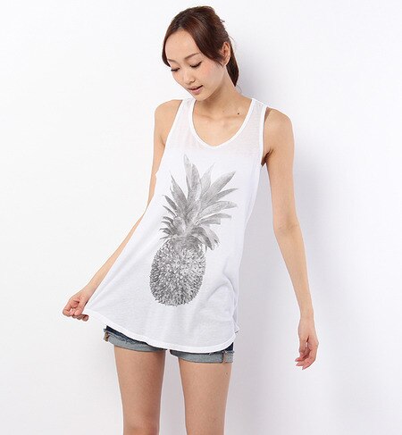 (CAMERON HAWAII)10002-00-469 PINEAPPLE RACERBACK TANK