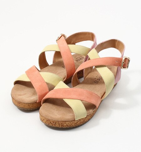 (KAREN LIPPS)23841 JIMMY DBL CROSS FLAT SANDAL