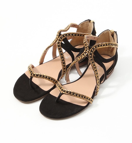 18206 RENE SUEDE BEADED FLAT SANDAL