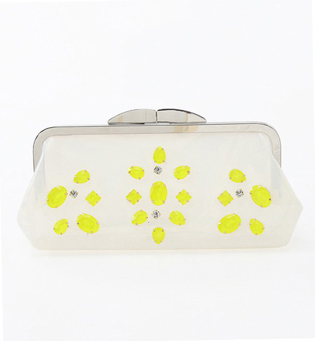 (LL ACCESSORIES)B1283 JEWEL SEE THROUGH CLUTCH BAG