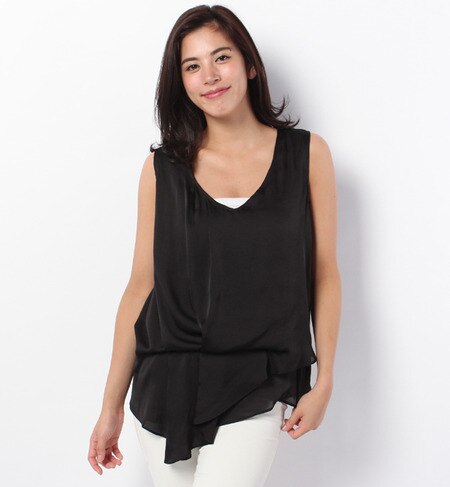 LBL-14147 SLEEVELESS LAYERED BLOUSE