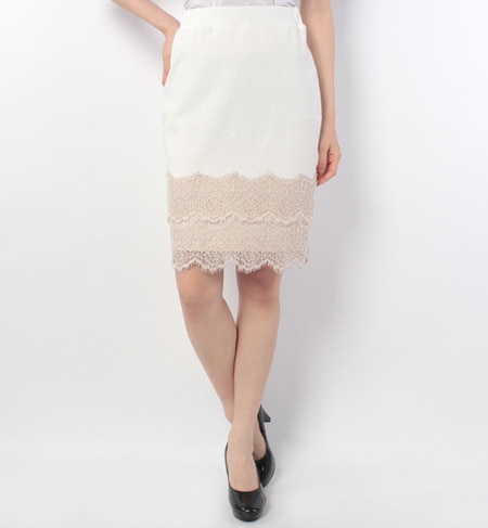 S-LCTB-14103 SWEAT&LACE COMBI SKIRT