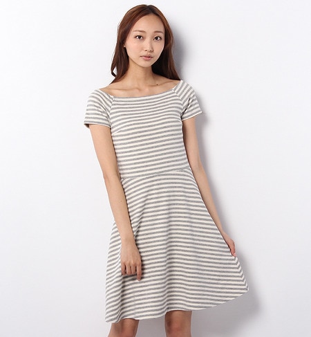 S-LCTO-14104 OFF SHOULDER FLARE DRESS